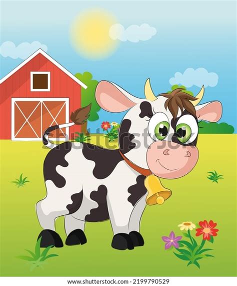 Cute Cow Illustration Cow Drawing Farm Stock Illustration 2199790529 ...