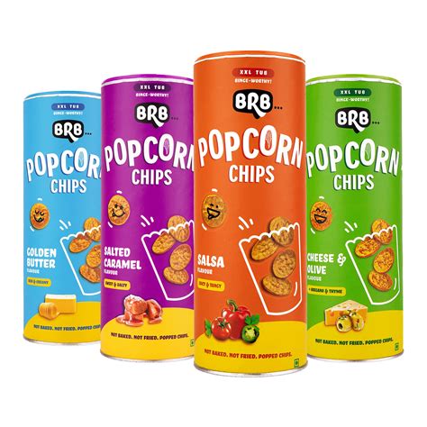 Buy Brb Popcorn Chips Popcorn Upgraded 4 Tubs X 85 Grams 4