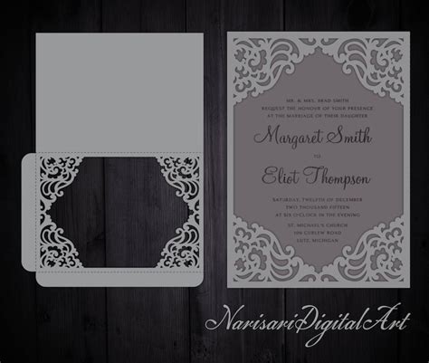 Envelope Frame Wedding Invitation Svg Template Laser Cut Etsy