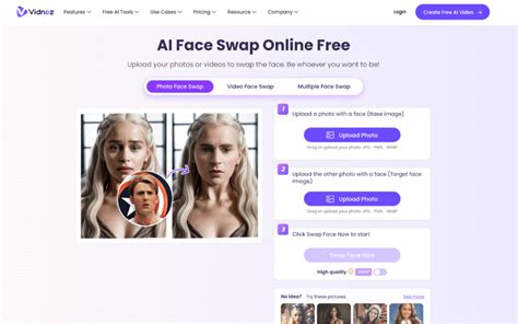 Vidnoz Face Swap Scambio Di Volti Gratuito Per Foto E Video Ai