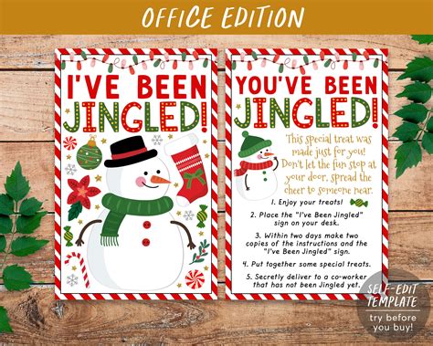 Weve Been Jingled Coworker Game Editable Template Youve Been Jingle