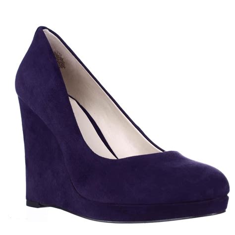 Womens Nine West Halenia Platform Wedge Pumps Dark Purple