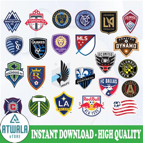 MLS Soccer League Logo SVG Bundle Vector Printable Logo Cut | Inspire ...