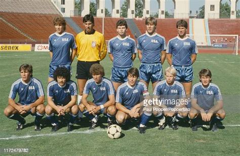 The United States national football team squad line up together prior ...