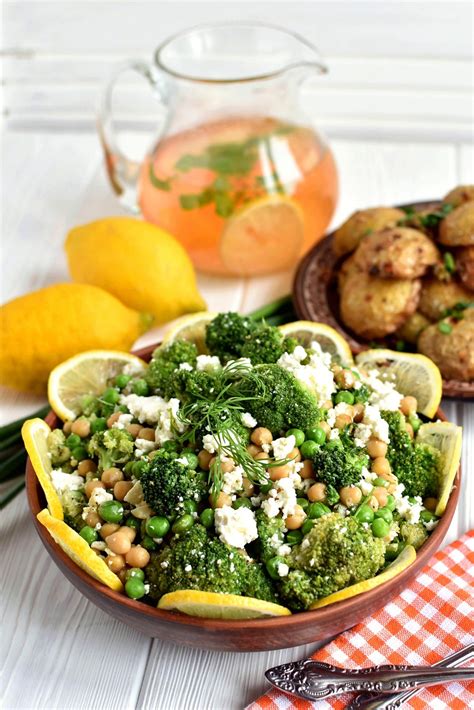 Lemony Broccoli Salad With Chickpeas And Feta Recipe Cook Me