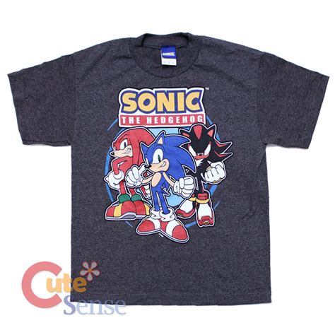 Sonic The Hedgehog Sonic Posse Kids Youth T Shirt With Knuckles Shadow