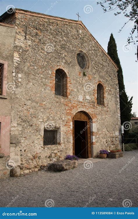 External FaÃade of the Church of San Pietro in Mavino Sirmione Italy