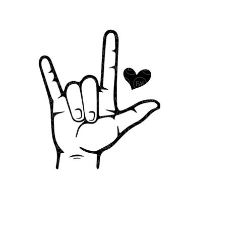 I Love You Hand Sign Svg Asl Sign Language Svg Vector Cut Inspire