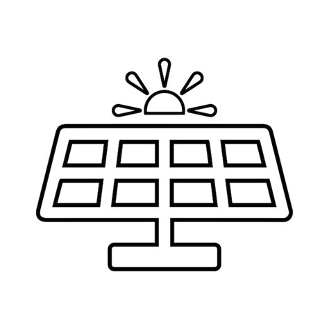 Solar Energie System Linien Symbol Umriss Vektor Premium Vektor