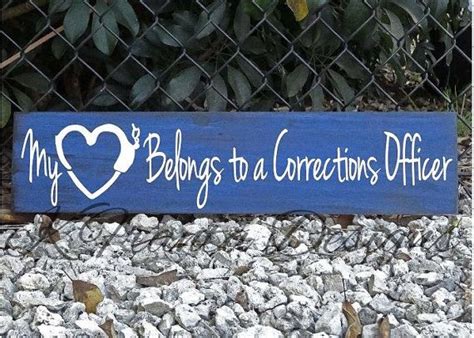 My Heart Belongs To A Corrections Officer Wood Sign With Etsy