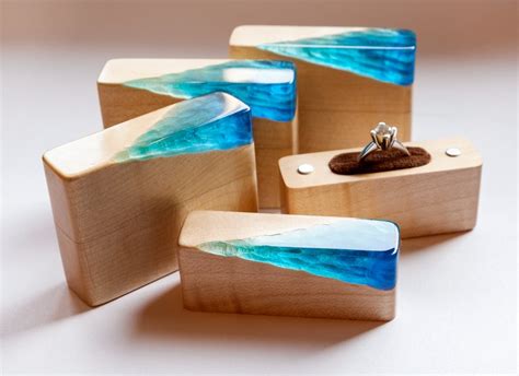 Ocean Inspired Engagement Ring Box Beach Proposal Ring Box Etsy