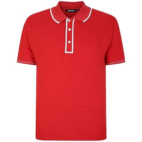 Bigdude Original Tipped Polo Shirt Red Bigdude