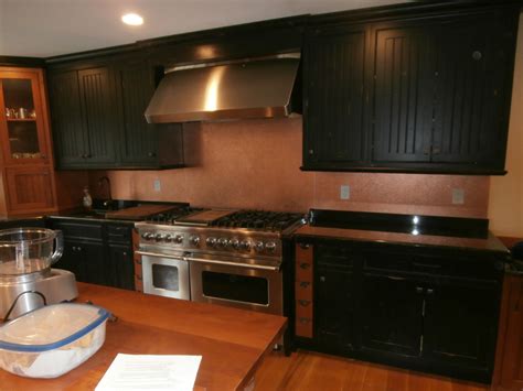 Hammered Copper Backsplash in Westchester - Traditional - Kitchen - New York - by Brooks Custom ...