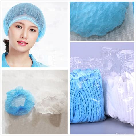 24H DHL Shipping Disposable Hair Net Cap Non Woven Anti Dust Hat Spray