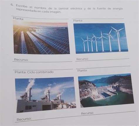 Escribe El Nombre De La Central Electrica Y De La Fuente De Energ A