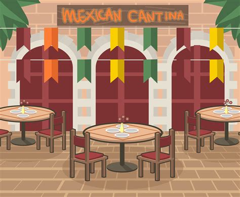 Round Tabled Mexican Cantina Vector Vector Art & Graphics | freevector.com