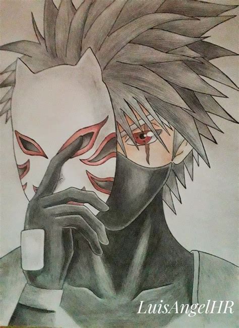 Dibujo De Kakashi Anbu A Colores Escolares Kakashi Anbu Kakashi Face