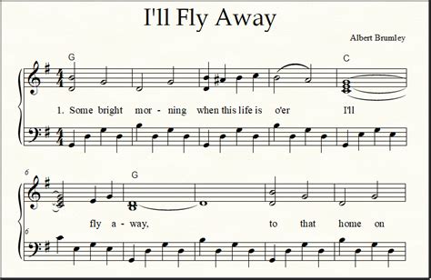 "I'll Fly Away": for Lead Sheet & Duet, Guitar Tabs, & Piano