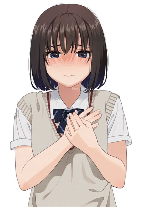 Safebooru 1girl Artist Name Blue Eyes Blush Bob Cut Bow Bowtie Brown