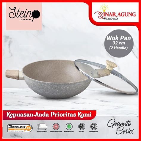 Jual Stein Cookware Onyx Wok Pan Cm Lid Handle Original