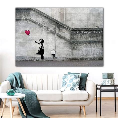 Banksy Ballon Mädchen Mädchen mit Ballon Banksy Leinwand Etsy de