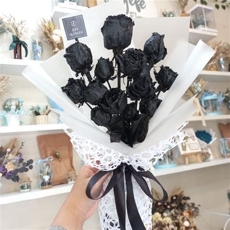 Jual Buket Bunga Mawar Buket Mawar Mawar Hitam Dried Rose Bouquet