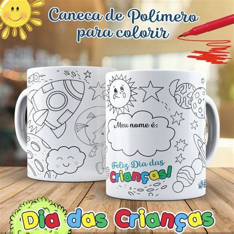 Caneca De Polímero Para Colorir Espaço Elo7 Produtos Especiais