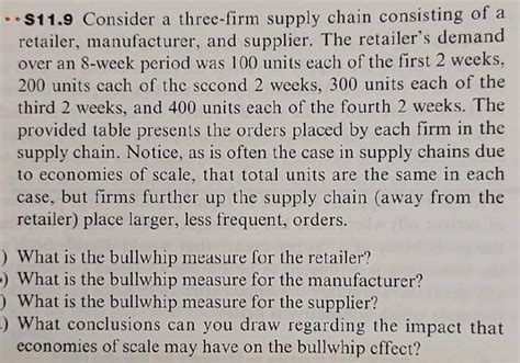 Solved S Consider A Three Firm Supply Chain Consisting Chegg