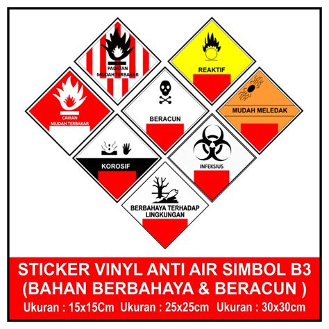 Jual Sticker Simbol B3 Bahan Berbahaya And Beracun Shopee Indonesia