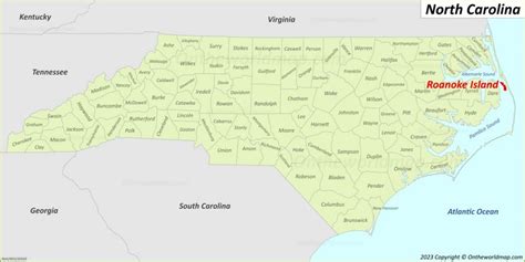 Roanoke Island Map | North Carolina, U.S. | Detailed Maps of Roanoke Island