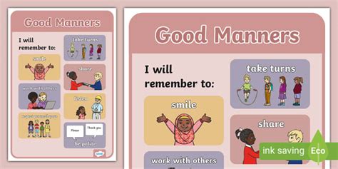 Good Manners Display Poster Teacher Made Twinkl