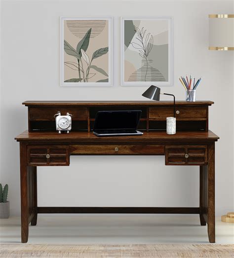 Buy Bushley Sheesham Wood Writing Table In Scratch Resistant Provincial