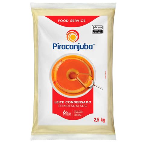 Leite Condensado 2 5kg - Leite Condensado Piracanjuba Semidesnatado Bag 2,5Kg