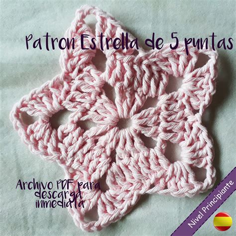 PDF Crochet Patron Estrella Grany de Cinco Puntas Etsy España