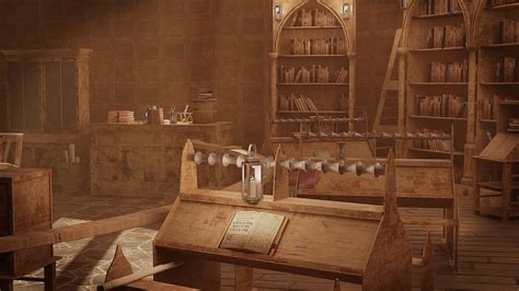 Artstation Medieval Library Model Pack Antique Game Assets