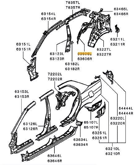 Panel Rear Wheelhouse Lh Inner Ross Sport