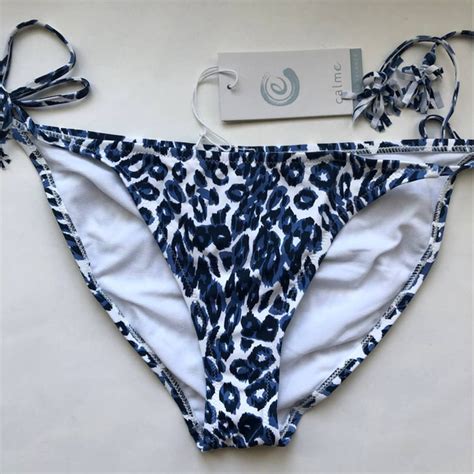 Johnny Was Swim Nwt Johnny Was Calme Blue Tiger String Bikini