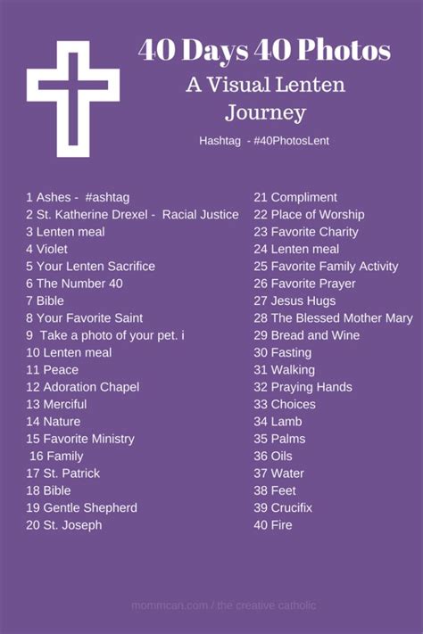 40 Days of Photos For Lent | Lent prayers, 40 days of lent, Lent