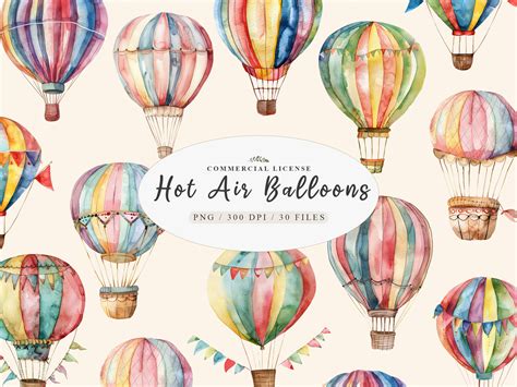 Hot Air Balloon Png Pastel Balloons Png Graphic By UsisArt Creative Fabrica