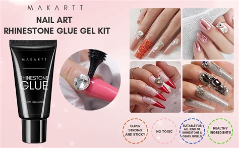 Makartt Nail Rhinestone Glue Gel 30g Super Strong Adhesive Nail Gel For Nail Glitters Nail Gems