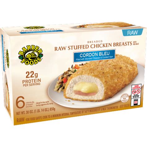 Barber Foods® Breaded Raw Stuffed Chicken Cordon Bleu 6 Ct 5 Oz Fred Meyer