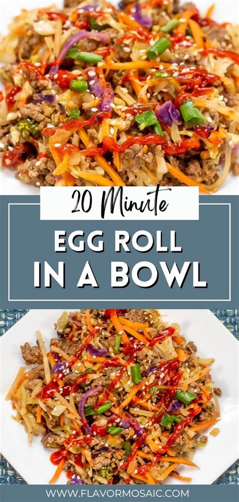 20 Minute Egg Roll In A Bowl Ground Beef Recipes Slaw Recipes Beef