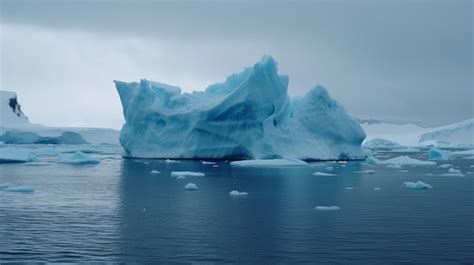 Premium Photo | Blue iceberg in antarctica global warming concept ai ...