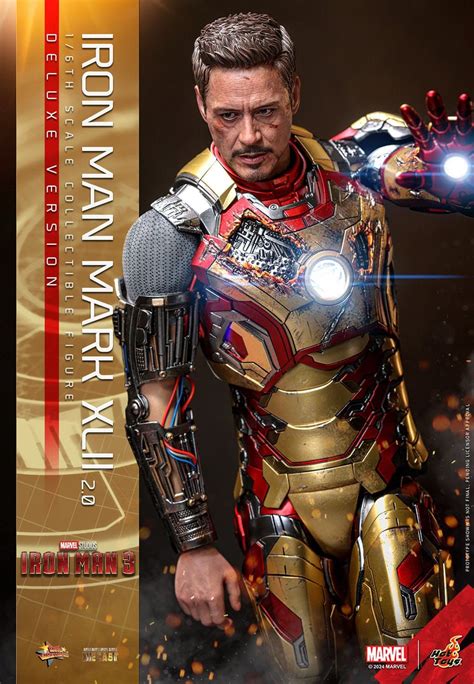 Iron Man Mark XLII 2 0 Deluxe Hot Toys MMS759D66 Iron Man 3 1 6 Figure