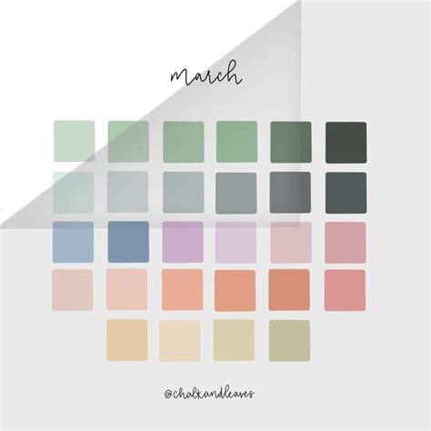 March Procreate Color Palette Etsy Color Palette Color Palette