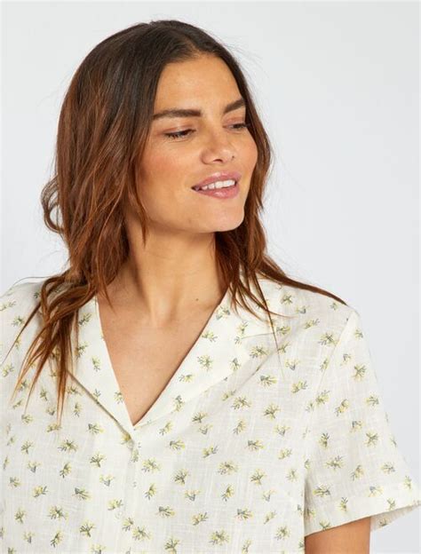 Pyjama En Gaze De Coton Femme