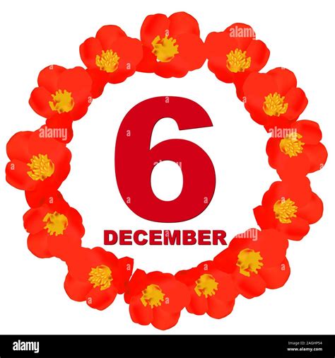 December 6 icon. For planning important day. Banner for holidays and special days. Sixth of ...