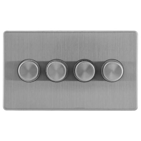 Dimmer Switch Screwless Gang W Way Brushed Stainless Mr