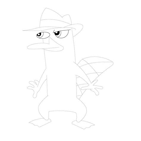 Perry The Platypus Coloring Page And Tracing Page Drawing Gallery