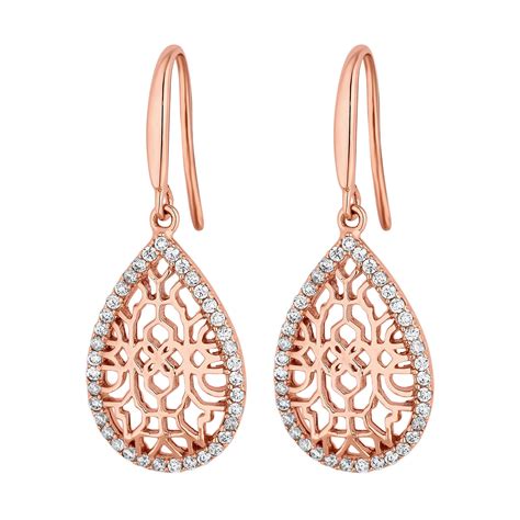 Simply Silver Ct Rose Gold Plated Sterling Silver Cubic Zirconia